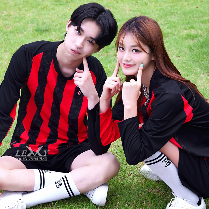 LF585 AC밀란 홈 반팔 긴팔/축구 반티/빨강 검정